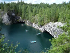 Mountain Park Ruskeala Ruskeala vízesések és hogyan juthatunk el oda, hogy mit lát