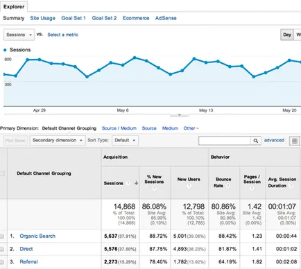 Google Analytics pentru a cunoaște sursa de trafic - burzhunete în limba rusă