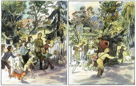 Ilustrații germaniu Mazurina „Timur și echipa sa“ și „Aventurile lui Tom Sawyer“