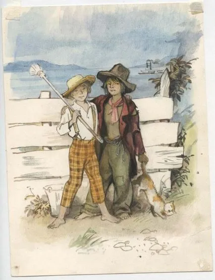 Ilustrații germaniu Mazurina „Timur și echipa sa“ și „Aventurile lui Tom Sawyer“