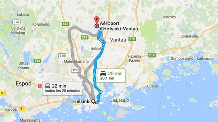 Hogyan lehet eljutni a Helsinki repülőtér a városközponttól megközelíthető busszal, minibusz, taxi
