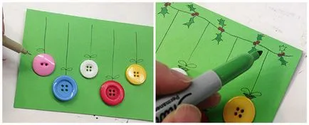 Какви са красиви картички с бутони как да правят свои ръце
