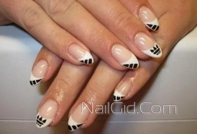 Nail design stílus adidas - sport manikűr egy csavar, fotók