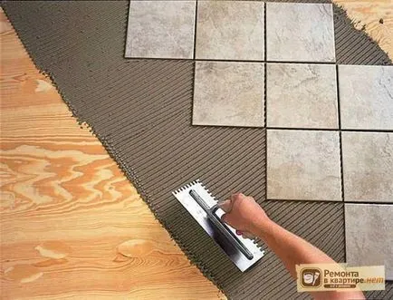 Hogyan tegyük egy cserép a fa padló burkolólapot az esztrich, ragasztó