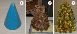 Hogyan készítsünk egy mesterséges karácsonyfa kezével 1