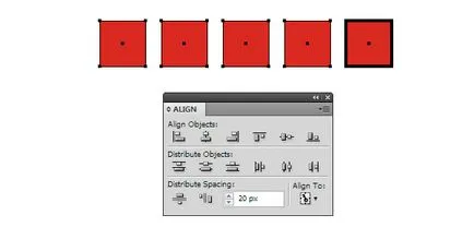 În Adobe Illustrator și kombinirovt obiecte vectoriale Align - rboom