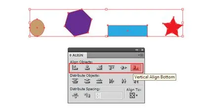 În Adobe Illustrator și kombinirovt obiecte vectoriale Align - rboom