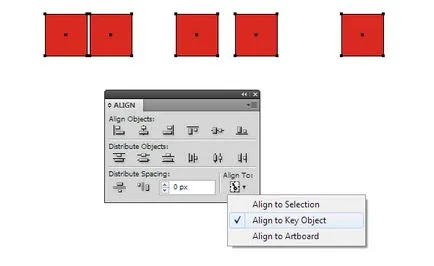 În Adobe Illustrator și kombinirovt obiecte vectoriale Align - rboom