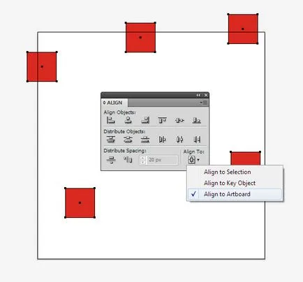 În Adobe Illustrator și kombinirovt obiecte vectoriale Align - rboom