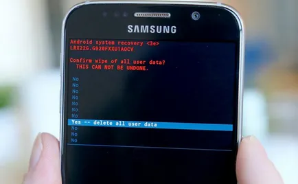 Hogyan kell elvégezni a hard reset a Samsung Galaxy S6