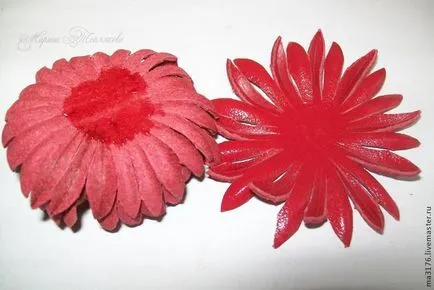 Постигане на брошка, изработени от естествена кожа - Chrysanthemum кралица есента