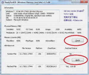 Hogyan lehet Windows 7 32 bites, hogy több mint 3 GB RAM-mal, a cég honlapján ntskt Sarov