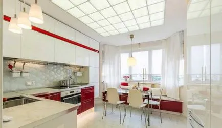 Piros-fehér konyha (50 kép) - a választott színek, ötletek
