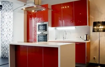 Червено-бели кухня (50 снимки) - избор на цветове, идеи