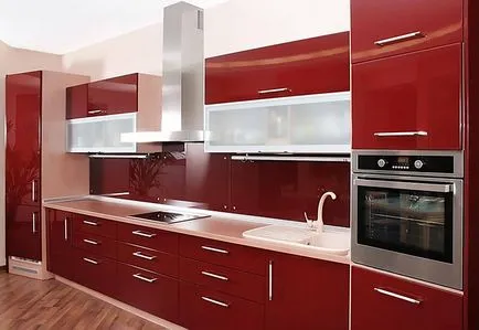 Червено и бяло кухня фотографско черно, дизайн, цветове, червено отгоре бяло дъно, ъгъл, тапети, интериор,