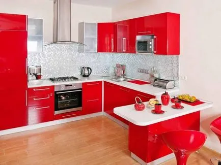 Roșu-alb bucătărie (50 poze) - alegerea de culori, idei