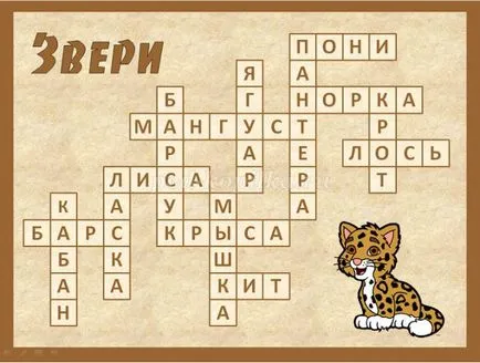 răspunsuri Crossword „anagrame animale“ pentru studenți mai tineri