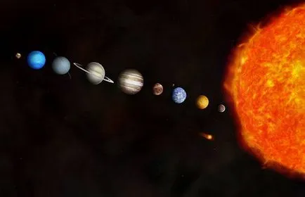 Aspect de sistem solar, planete și sateliți