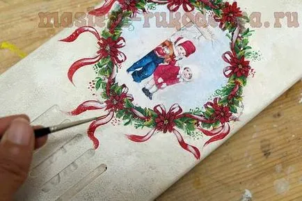 Mester osztályban decoupage doboz a fa - Christmas mail