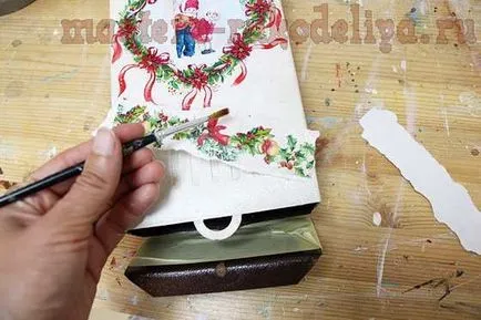 Mester osztályban decoupage doboz a fa - Christmas mail