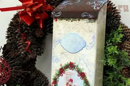 Mester osztályban decoupage doboz a fa - Christmas mail