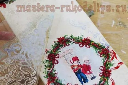 Mester osztályban decoupage doboz a fa - Christmas mail