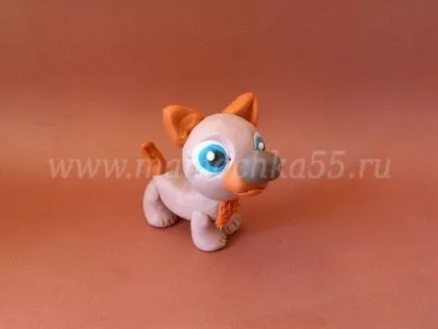 Cute catelus din plastilină