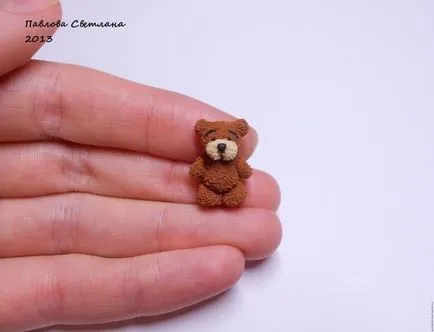 Miniatűr medve Mishutka polimer agyag