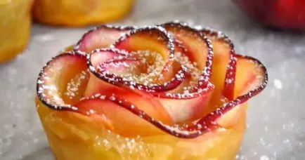 Рози от бутер тесто с ябълки стъпка по стъпка рецепти снимки
