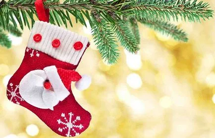 Коледа чорап с ръцете си от филц или плат