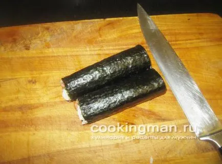 Roll lazaccal és wasabi (Syake mák) - főzés a férfiak