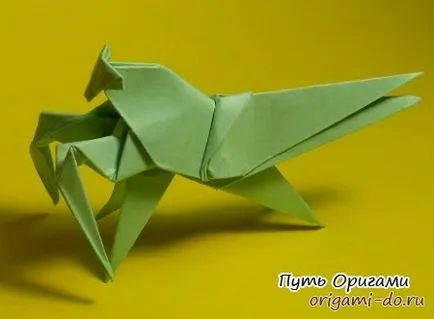 Origami áramköri szerelvényből sáska - oly módon, origami