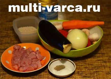 Paella csirkével és padlizsán multivarka