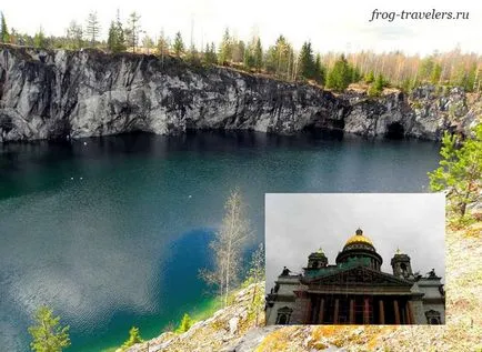 Park és a Marble Canyon Karéliában Ruskeala fotók, ahol maradni