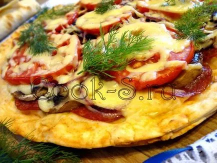 Pizza Lavash - lépésről lépésre recept fotókkal, különböző