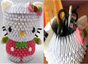 Crafts Origami modulok állatok, nagy virágok és hattyú