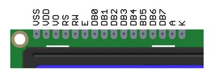 Csatlakozó lcd 1602 (HD44780) Arduino