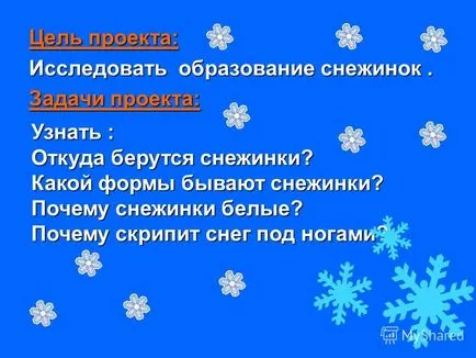 Представяне на къде са авторски снежинки 1 ученик в клас Григориева София Ръководител