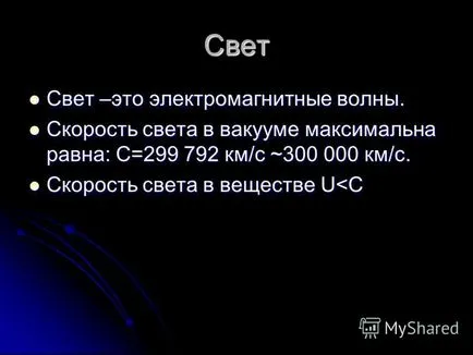 Представяне на плана, която е на пречупване на светлината, което е обяснението на пречупване на светлината