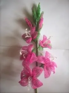 Gladiolus gyöngy lépésről lépésre mester osztály (fotó)