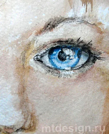 Рисуване акварелни очи