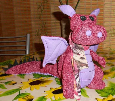 Pink sárkány - mintás puha játékok, játékok saját kezűleg