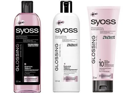 Sampon Cieza vélemények arról SYOSS keratin, a hatás a laminálás Oleo intenzív, a kötet