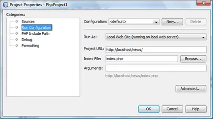 NetBeans IDE php projektek SETUP