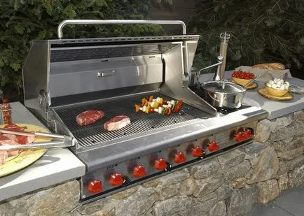 Grill, hogy egy kiválasztott, modern kerti grill, álom ház