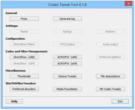 Letöltés K-Lite Codec Tweak Tool szabad tuner kodekek