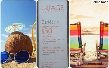 Fényvédő Uriage bariesun crème minerale SPF 50 - „Sun Protection Cream fizikai