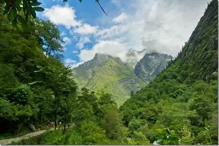 Trekking în flori vale Himalaya, în nordul Indiei