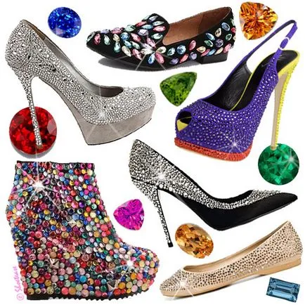 Pantofi cu cristale - viu colorat și elegant