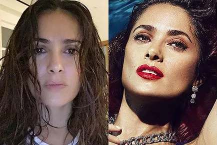 Az igazi arca Salma Hayek és Dryu Berrimor közzétett szelfi smink nélkül, pletyka